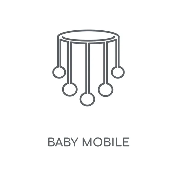 Baby Mobilnych Ikona Liniowej Baby Zdejmowany Pojęcie Skoku Symbol Projektowania — Wektor stockowy