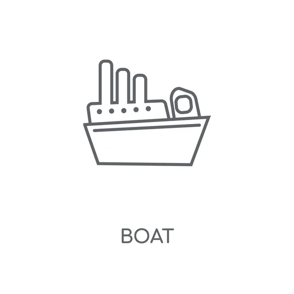 Tekne Doğrusal Simgesi Tekne Kavramı Kontur Sembolü Tasarım Nce Grafik — Stok Vektör