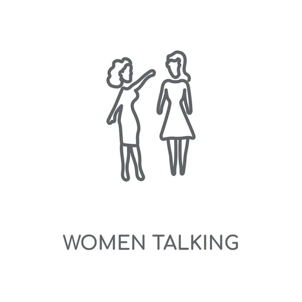 女性の線形アイコンの話 コンセプト ストロークを話して女性シンボル デザイン 薄いグラフィック要素ベクトル イラスト 白い背景 Eps の概要パターン — ストックベクタ
