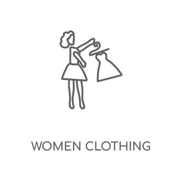 Vrouwen Kleding Lineaire Pictogram Vrouwen Kleding Concept Beroerte Symbool Ontwerp — Stockvector