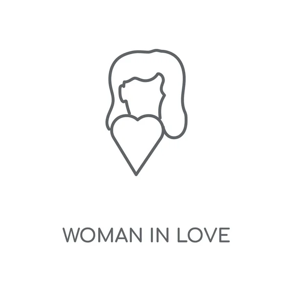 Жінка Любові Лінійна Ікона Жінка Любові Концептуальний Інсульт Дизайн Символів — стоковий вектор