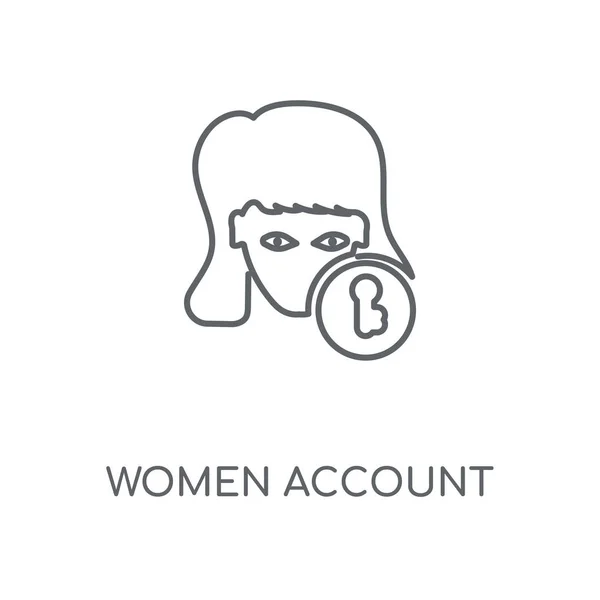 Mulheres Conta Ícone Linear Design Símbolo Curso Conceito Conta Mulheres — Vetor de Stock