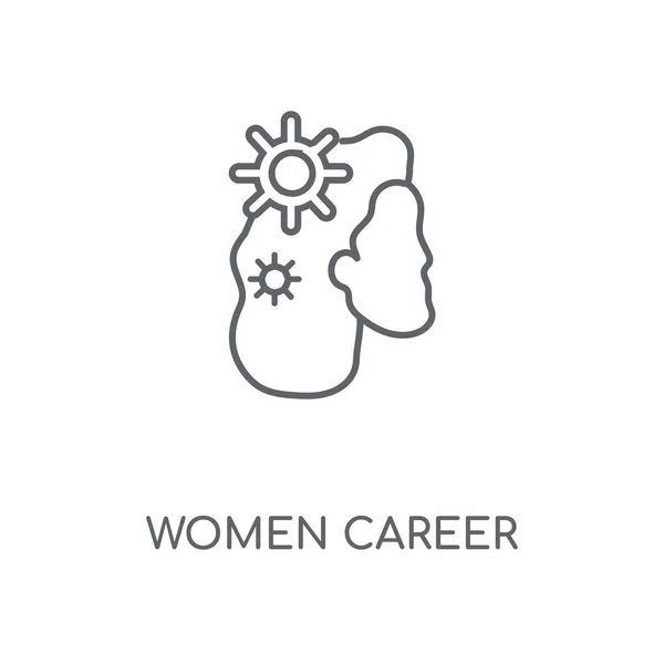 Линейная Икона Женской Карьеры Women Career Concept Install Design Тонкие — стоковый вектор