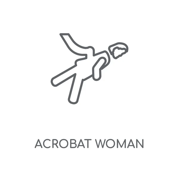 Acrobat Mujer Icono Lineal Acrobat Mujer Concepto Trazo Símbolo Diseño — Vector de stock