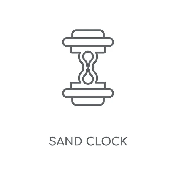 Horloge Sable Icône Linéaire Concept Horloge Sable Conception Symbole Course — Image vectorielle