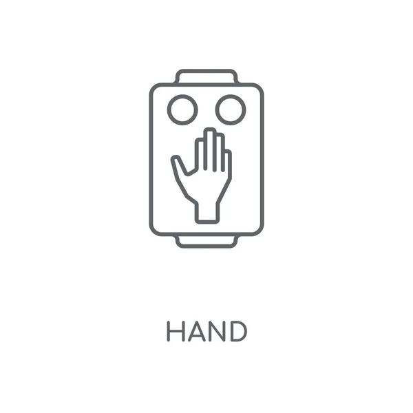 Hand Linear Icon Hand Concept Stroke Symbol Design Thin Graphic — Stock Vector