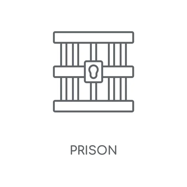 Icône Linéaire Prison Concept Pénitentiaire Conception Symbole Avc Illustration Vectorielle — Image vectorielle