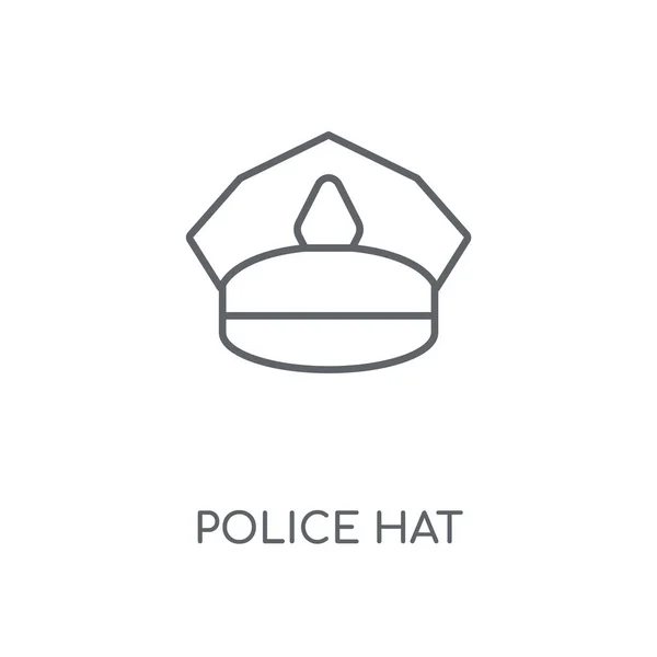 Chapeau Police Icône Linéaire Concept Chapeau Police Avc Symbole Design — Image vectorielle