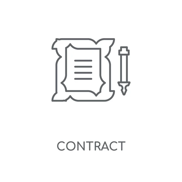 Contract Lineaire Pictogram Contract Conceptontwerp Beroerte Symbool Dunne Grafische Elementen — Stockvector