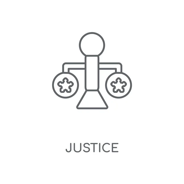 Icono Lineal Justicia Concepto Justicia Diseño Símbolo Carrera Elementos Gráficos — Vector de stock