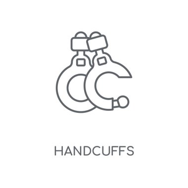 Kelepçe doğrusal simgesi. Kavramı kontur sembolü tasarım kelepçe. İnce grafik öğeleri illüstrasyon, beyaz bir arka plan, eps 10 anahat desen vektör.