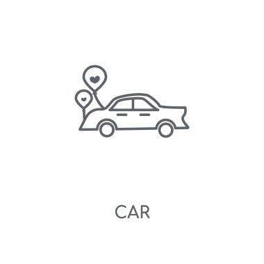 Araba doğrusal simgesi. Araba kavramı kontur sembolü tasarım. İnce grafik öğeleri illüstrasyon, beyaz bir arka plan, eps 10 anahat desen vektör.
