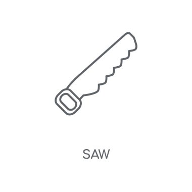 Doğrusal simgesi gördüm. Kavramı kontur sembolü tasarım gördüm. İnce grafik öğeleri illüstrasyon, beyaz bir arka plan, eps 10 anahat desen vektör.