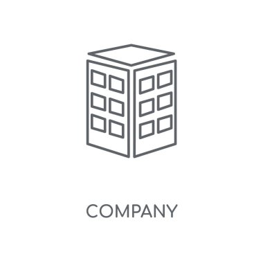 Şirket doğrusal simgesi. Şirket kavramı kontur sembolü tasarım. İnce grafik öğeleri illüstrasyon, beyaz bir arka plan, eps 10 anahat desen vektör.