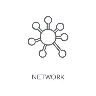 Ağ doğrusal kutsal kişilerin resmi. Ağ kavramı kontur sembol tasarımı. İnce grafik öğeleri illüstrasyon, beyaz bir arka plan, eps 10 anahat desen vektör.