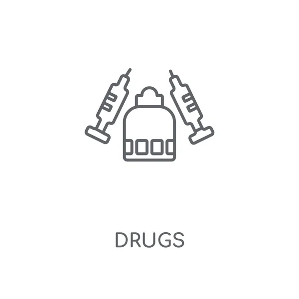 Лінійна Піктограма Наркотиків Дизайн Символів Інсульту Концепції Ліків Тонкі Графічні — стоковий вектор