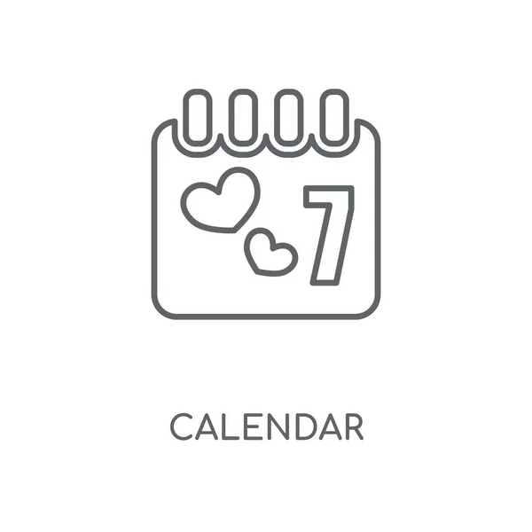Icona Lineare Calendario Progettazione Del Simbolo Del Tratto Del Calendario — Vettoriale Stock