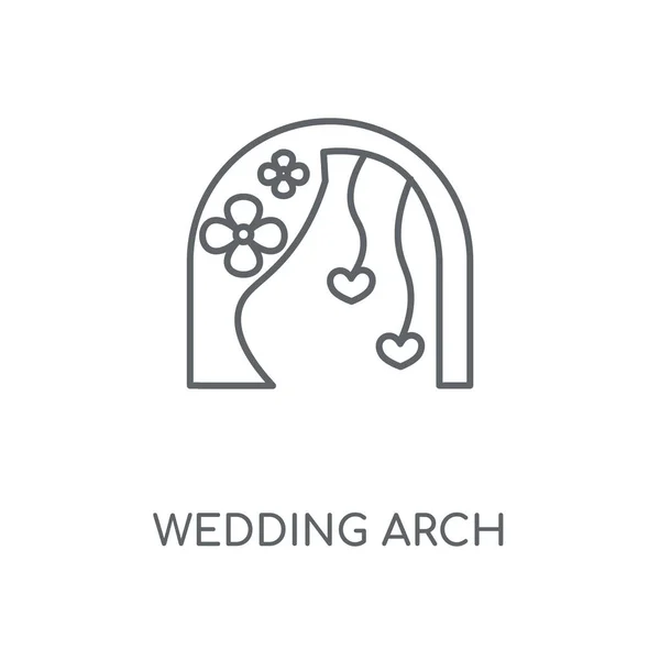 Icône Linéaire Arc Mariage Concept Arche Mariage Conception Symbole Course — Image vectorielle