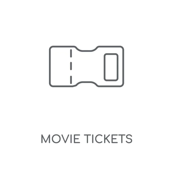 Biglietti Cinema Icona Lineare Movie Tickets Concept Stroke Symbol Design — Vettoriale Stock