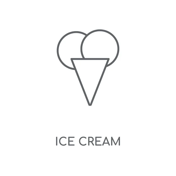 Линейная Икона Мороженого Мороженое Концепция Штрих Символа Дизайн Тонкие Графические — стоковый вектор