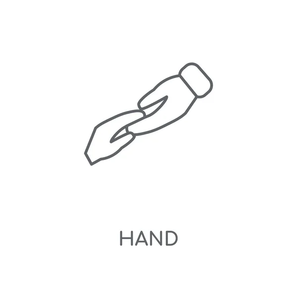 Ícone Linear Mão Design Símbolo Curso Conceito Mão Elementos Gráficos —  Vetores de Stock