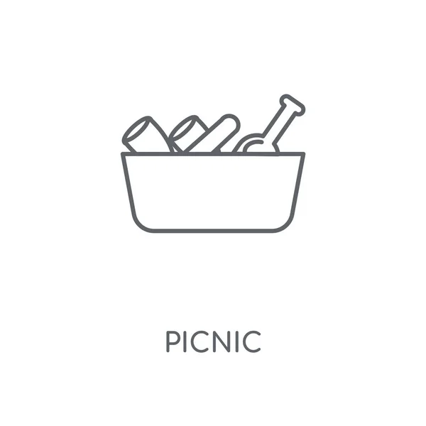 Piknik Lineární Ikona Piknik Koncept Tahu Symbol Design Tenké Grafické — Stockový vektor