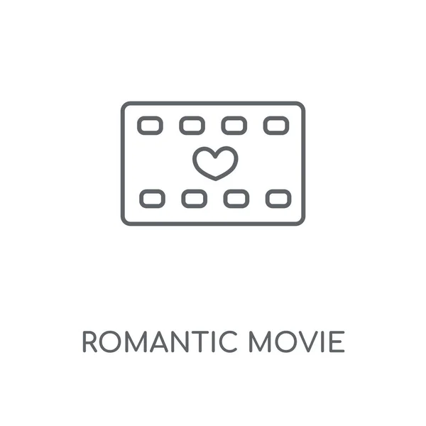 Romantic Movie Linear Icon Romantic Movie Concept Stroke Symbol Design — Stock Vector