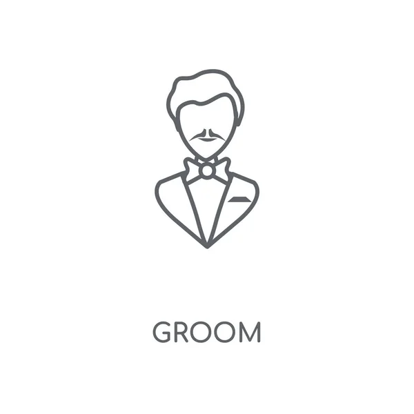 Groom Linear Icon Groom Concept Stroke Symbol Design Thin Graphic — Stock Vector