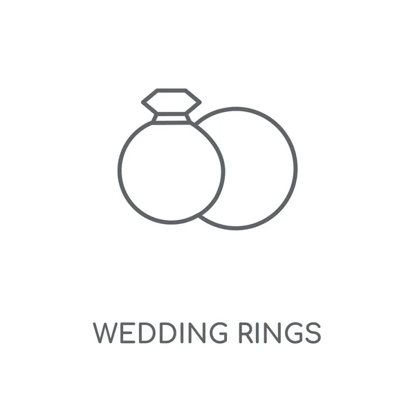 結婚指輪線形アイコン 結婚指輪のコンセプト ストローク シンボル デザイン 薄いグラフィック要素ベクトル イラスト 白い背景 Eps の概要パターン — ストックベクタ