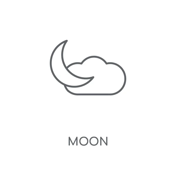 Линейная Иконка Луны Концепция Лунного Штриха Тонкие Графические Элементы Векторная — стоковый вектор