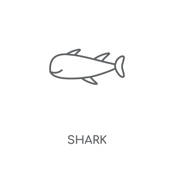 Žralok Lineární Ikona Žralok Koncept Tahu Symbol Design Tenké Grafické — Stockový vektor