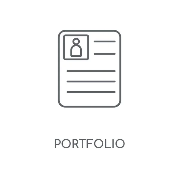 Ikona Liniowej Portfolio Portfolio Koncepcja Symbol Obrysu Cienkich Elementów Graficznych — Wektor stockowy