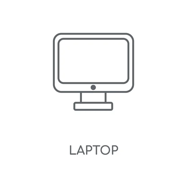 Laptop Lineaire Pictogram Laptop Lijn Symbool Conceptontwerp Dunne Grafische Elementen — Stockvector