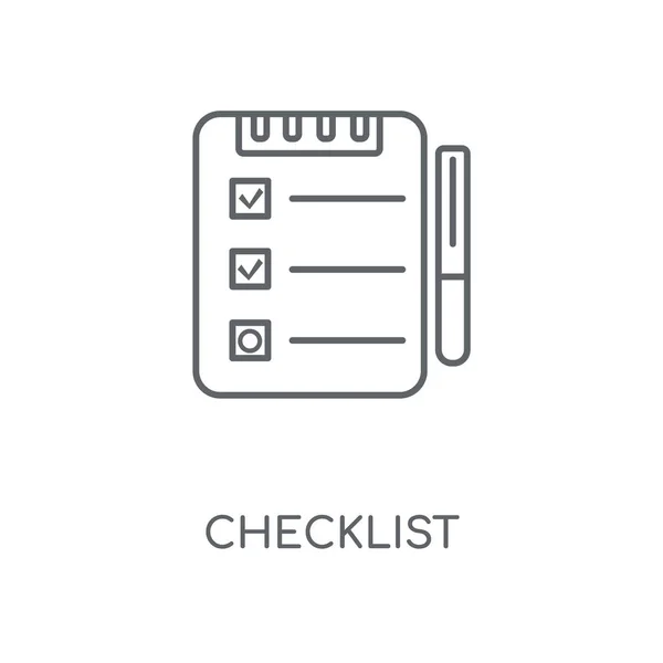 Ícone Linear Lista Verificação Checklist Conceito Design Símbolo Acidente Vascular — Vetor de Stock