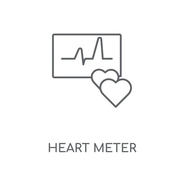 Heart Meter Linear Icon Heart Meter Concept Stroke Symbol Design — Stock Vector