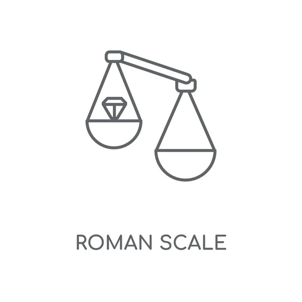 Roma Scale Doğrusal Simgesi Roma Scale Kavramı Kontur Sembolü Tasarım — Stok Vektör