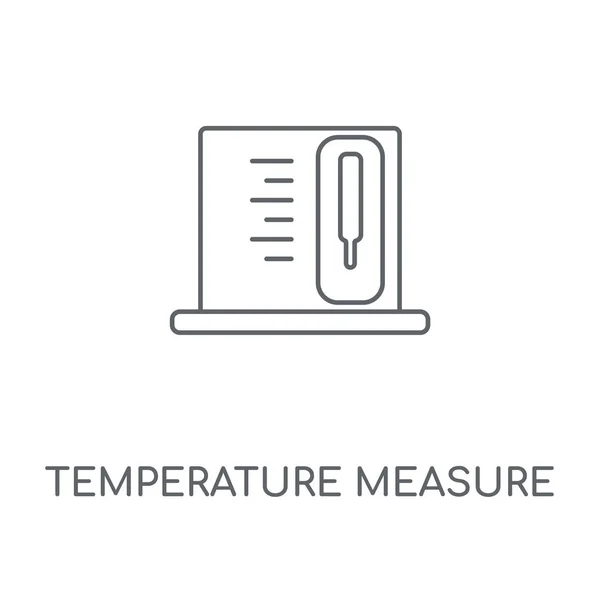 温度メジャー線形アイコン 温度測定概念ストローク シンボル デザイン 薄いグラフィック要素ベクトル イラスト 白い背景 Eps の概要パターン — ストックベクタ