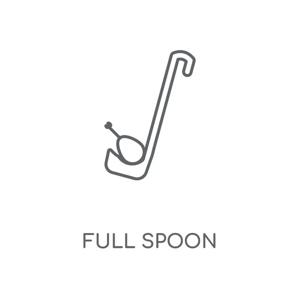 Icona Lineare Full Spoon Design Simbolo Full Spoon Corsa Concetto — Vettoriale Stock