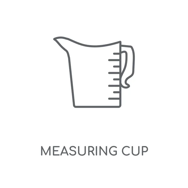 Mäta Cup Linjär Ikonen Mäta Cup Konceptdesign Stroke Symbol Tunn — Stock vektor
