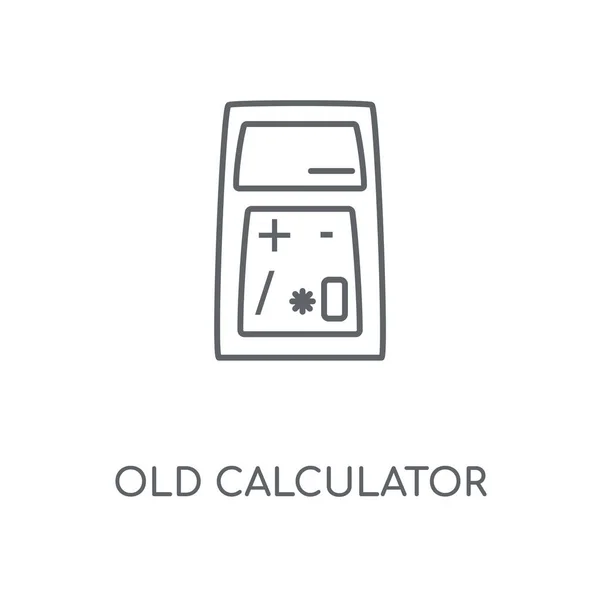 Oude Lineaire Calculatorpictogram Oude Rekenmachine Beroerte Symbool Conceptontwerp Dunne Grafische — Stockvector