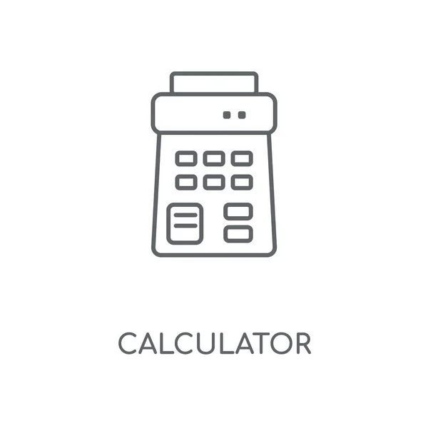 Calculadora Icono Lineal Diseño Símbolo Carrera Concepto Calculadora Elementos Gráficos — Vector de stock