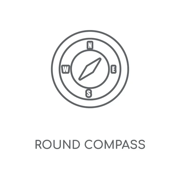 Rundes Lineares Kompass Symbol Rundkompass Konzept Strich Symbol Design Dünne — Stockvektor