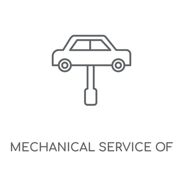 Servicio Mecánico Icono Lineal Coche Servicio Mecánico Diseño Símbolo Carrera — Archivo Imágenes Vectoriales