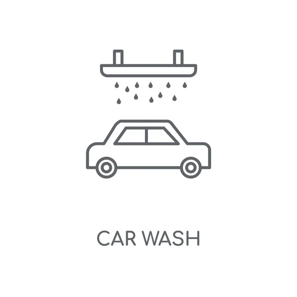 Πλύσιμο Αυτοκινήτων Γραμμική Εικονίδιο Πλύσιμο Αυτοκινήτων Έννοιας Εγκεφαλικό Επεισόδιο Σύμβολο — Διανυσματικό Αρχείο