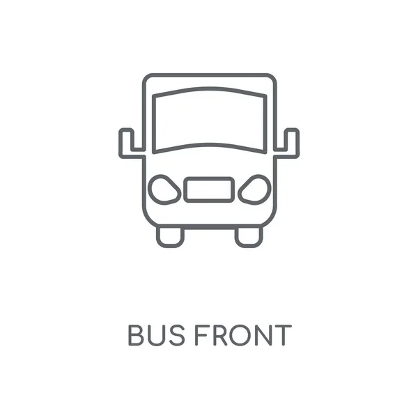 Icono Lineal Delantero Del Autobús Diseño Símbolo Carrera Concepto Frontal — Vector de stock