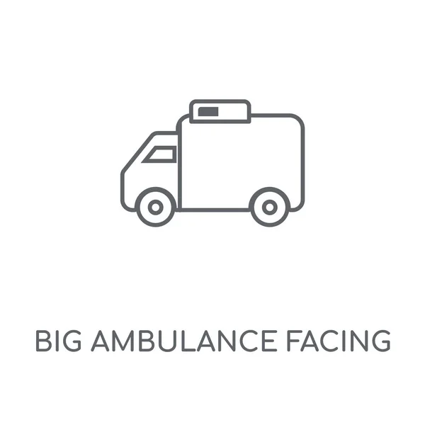 Big Ambulance Facing Left Linear Icon Big Ambulance Facing Left — Stock Vector