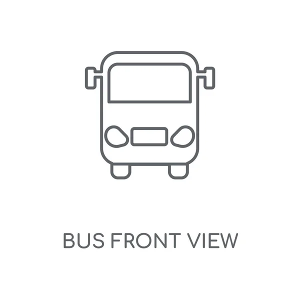 Bus Vista Frontal Icono Lineal Diseño Símbolo Carrera Concepto Vista — Vector de stock