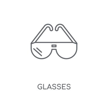 Gözlük doğrusal simgesi. Gözlük kavramı kontur sembolü tasarım. İnce grafik öğeleri illüstrasyon, beyaz bir arka plan, eps 10 anahat desen vektör.