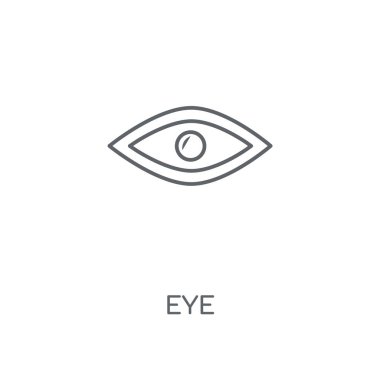Göz doğrusal simgesini. Göz kavramı kontur sembolü tasarım. İnce grafik öğeleri illüstrasyon, beyaz bir arka plan, eps 10 anahat desen vektör.