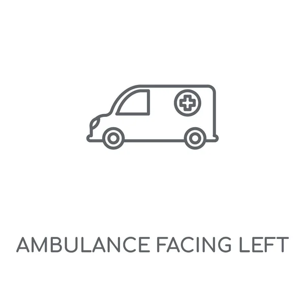 Ambulance Facing Left Linear Icon Ambulance Facing Left Concept Stroke — Stock Vector